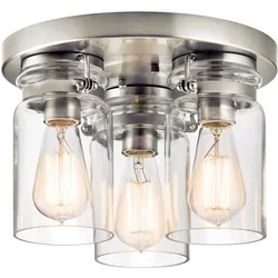 Elstead Lighting, Deckenleuchte, Brinley Deckenleuchte E27 3-fach Nickel gebürstet (E27)