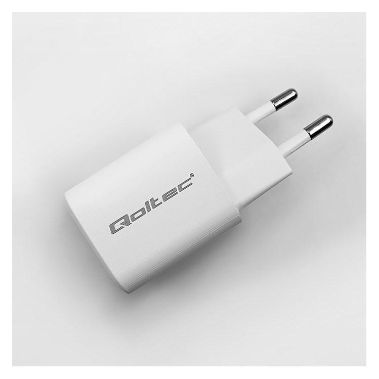 Qoltec 50763 Ladegerät für Mobilgeräte Laptop Tragbare Spielekonsole Powerbank Smartphone Smartw (35 W, 2 Ports) (50763)
