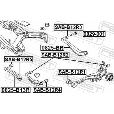 FEBEST Lagerung, Lenker SAB-B12R4 vor der Achse für Subaru