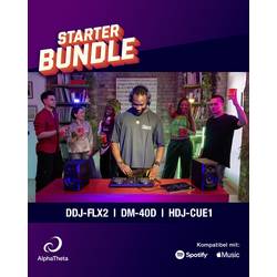 House Party Starter Bundle AlphaTheta & Pioneer DJ DDJ-FLX2+HDJ-CUE1+DM-40D