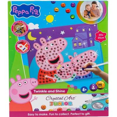 Craft Buddy CAJK-33PPP009 - Crystal Art Junior, Peppa Pig, 25x20cm, Diamant-Malerei-Set