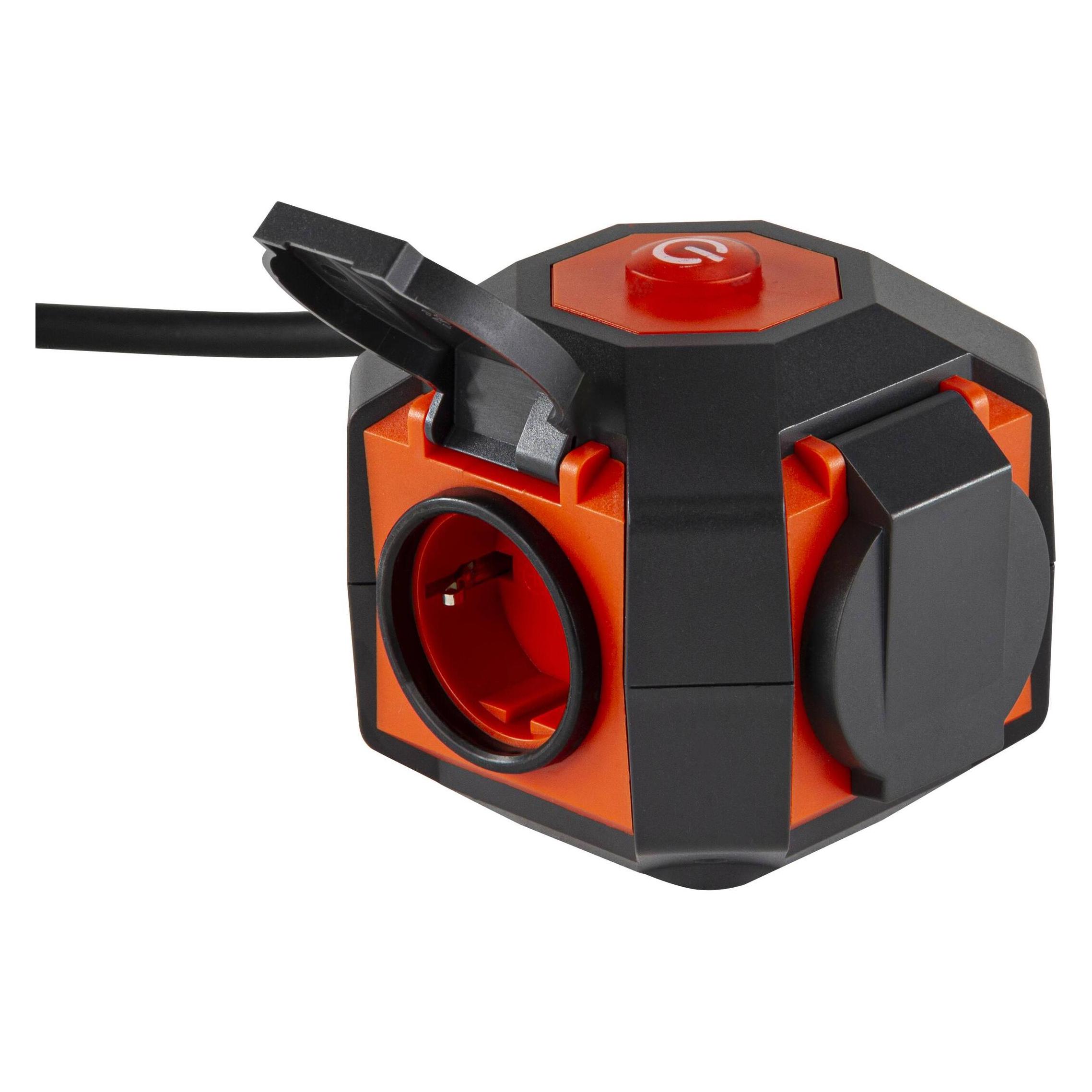 REV PowerGlobe Steckdosenwürfel 4xSchutzkontakt 1,4m (4x, CEE 7/4, 1.40 m) (0015490412)