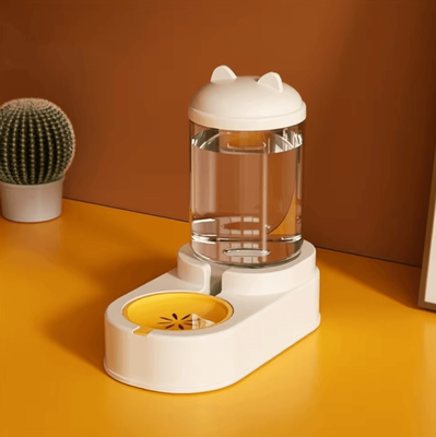 Inspire Curations AquaBuddy Large Capacity Automatic Pet Feeder & Water Dispenser white 1000 Ml