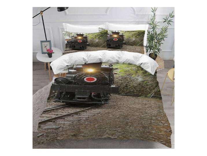 LuxusKollektion Jugendbettwäsche Bettwäsche 155x220 Zug 3D Retro mit 2 Kissenbezügen