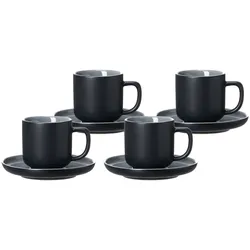 Ritzenhoff & Breker Espressotassen mit Untertassen Jasper 100 ml 4er Set