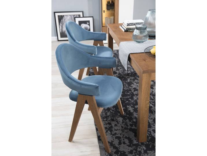 JVmoebel Esszimmerstuhl Massivholz-Stühle in Blau mit modernem Design und hohem Komfort (Set), Made in Europa