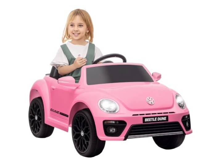 AIYAPLAY Kinder Elektroauto Volkswagen Beetle 12V Kinderauto Rosa