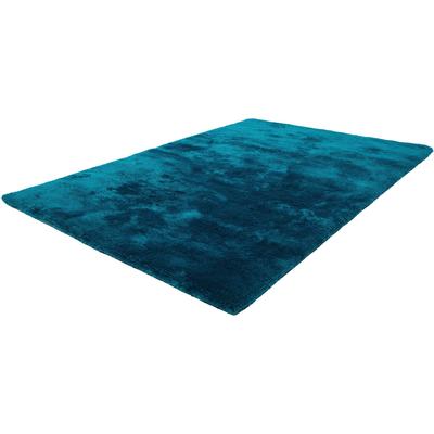 Hochflor-Teppich OBSESSION "My Curacao 490", blau (petrol), B:200cm H:35mm L:290cm, Mikropolyester, Teppiche, Uni-Farben, sehr weicher Kuschelflor, handgetuftet