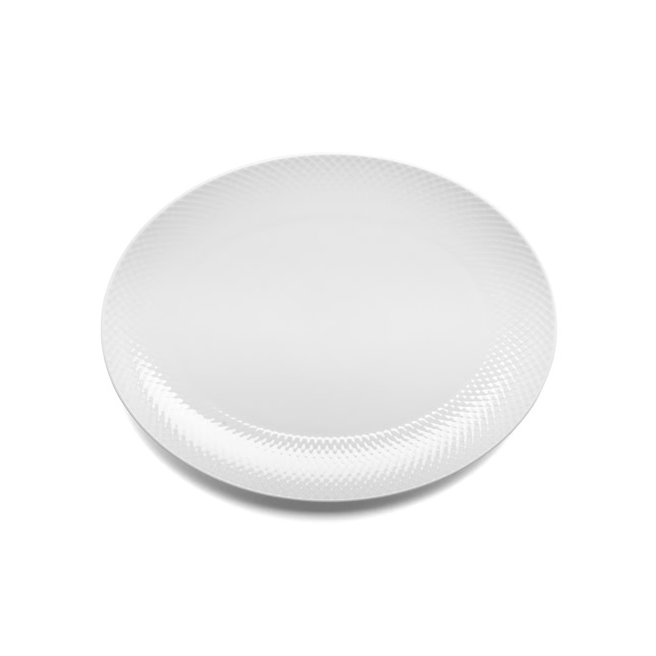 Lyngby Porcelæn Rhombe ovale serveerschaal wit 35 x 26,5 cm