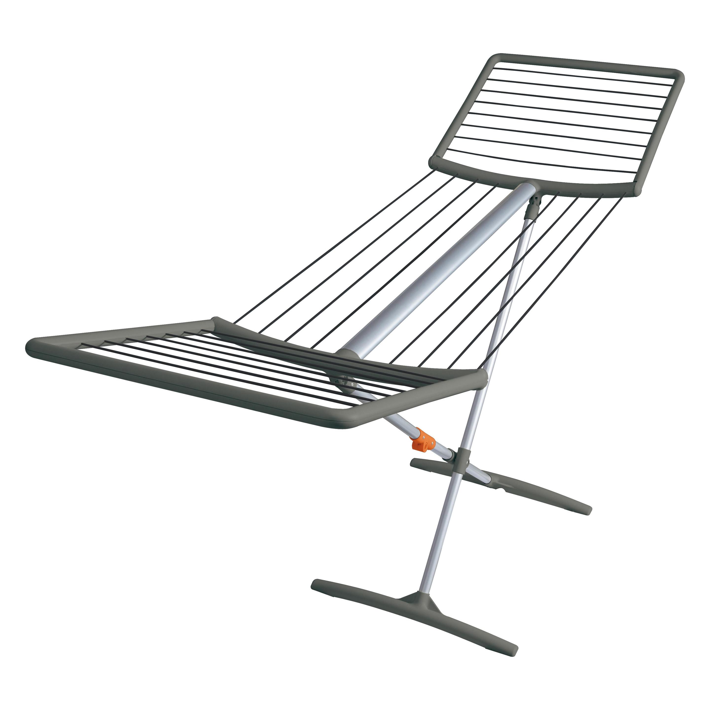 Juwel Fashiondry Wäscheständer (mit Wäscheleinen, Trockenlänge 18 m, Farbe grau, Aluminiumausführung (18 m) (40809)