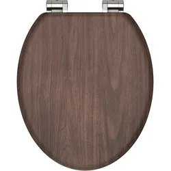 Schütte MDF WC Sitz DARK WOOD, Toilettendeckel mit Absenkautomatik Motiv, Klobrille mit Holzkern, Toilettensitz, WC Deckel