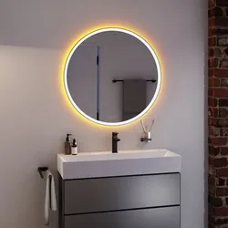 hansgrohe Xarita S Spiegel 54981700 mit kapazitiven Berührungssensor, 900 x 900 x 50 mm, weiß matt