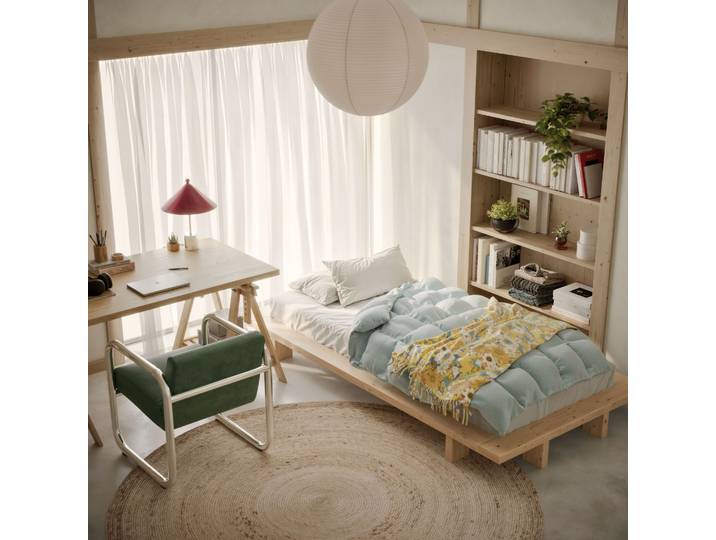 Lit Futon JAPAN enfant en pin massif 90x200 Bois clair
