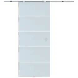 HOMCOM Glasschiebetür Schiebetür Glastür Zimmertür teilsatiniert 775 / 900 / 1025 x 2050 mm