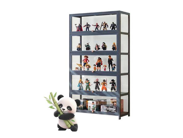 LuxusKollektion Vitrine Vitrine Grau 172x80x33cm (1-St)