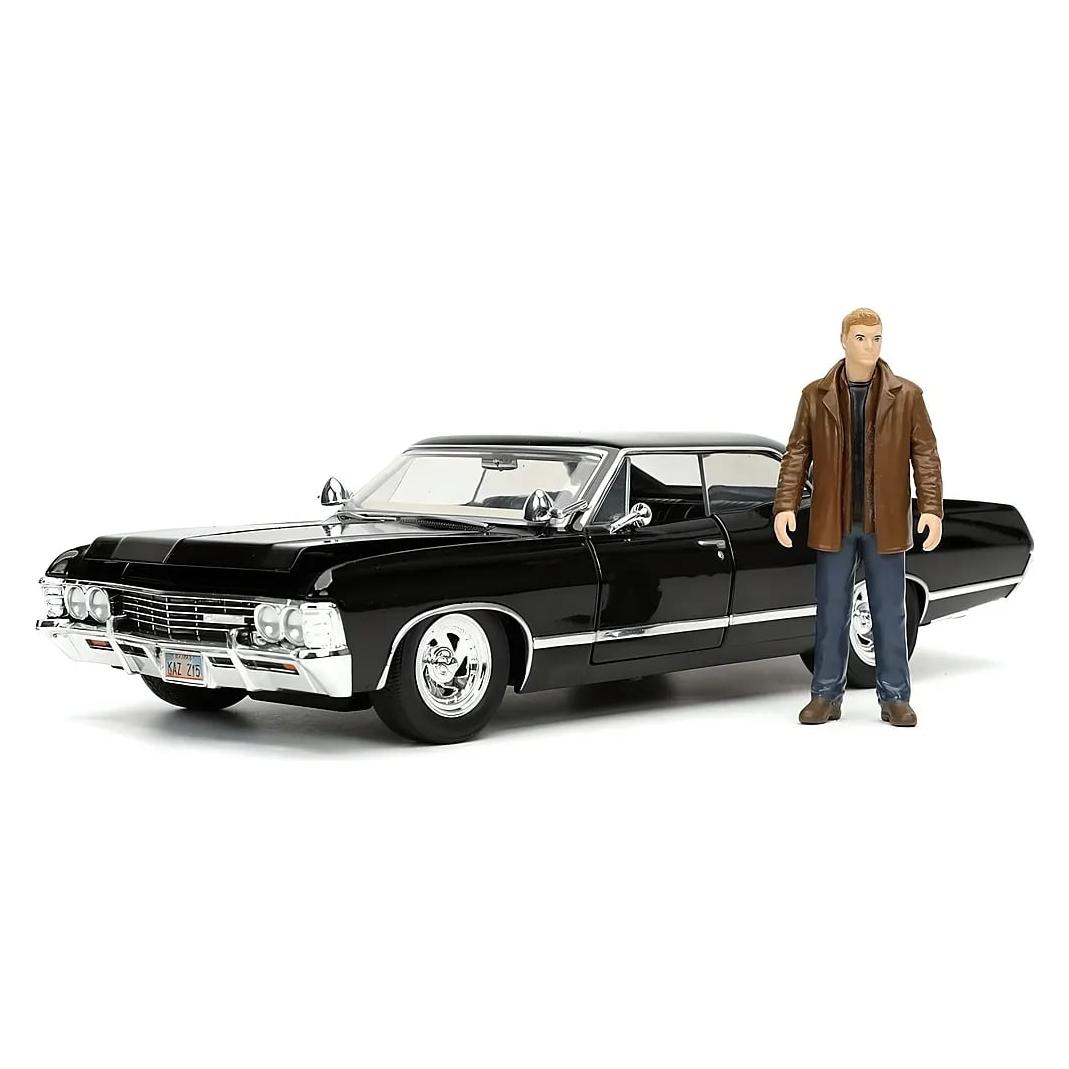 Jada Supernatural 1/24 Hollywood Rides 1967 Chevrolet Impala Sport Sedan avec Dean Winchester figurine (9332250314R00)