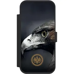 Nivocase Klapphülle für Apple iPhone Air Handyhülle aus Kunst Leder NIVOflip schwarz Adler Eintracht (Apple iPhone Air), Smartphone Hülle, Schwarz