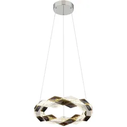 LED Hängeleuchte Pendellampe Kronleuchter Metall Chrom Rauchklar edle H 130 cm