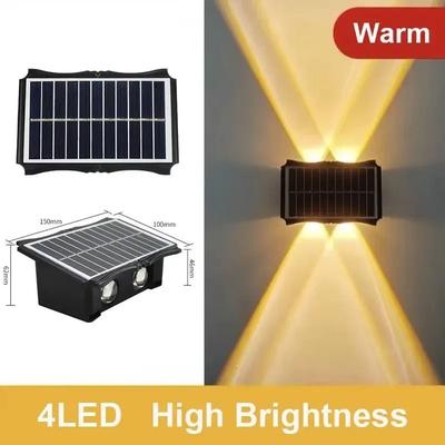 Uplifted Finds Solar LED Wall Lamp Waterproof Outdoor Lighting For Yard Balcony And Garden Decor 4 Led Warm Light