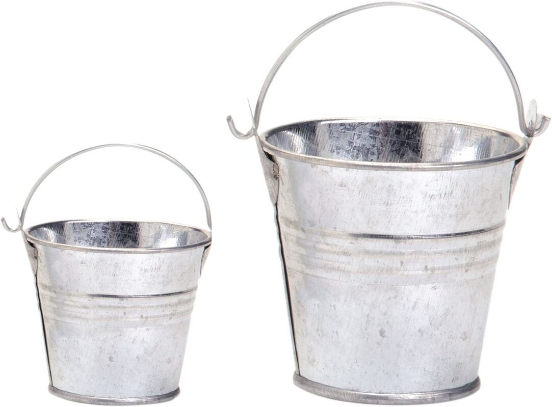 Glorex Eimer aus Metall Ø 6 x 6 cm silber