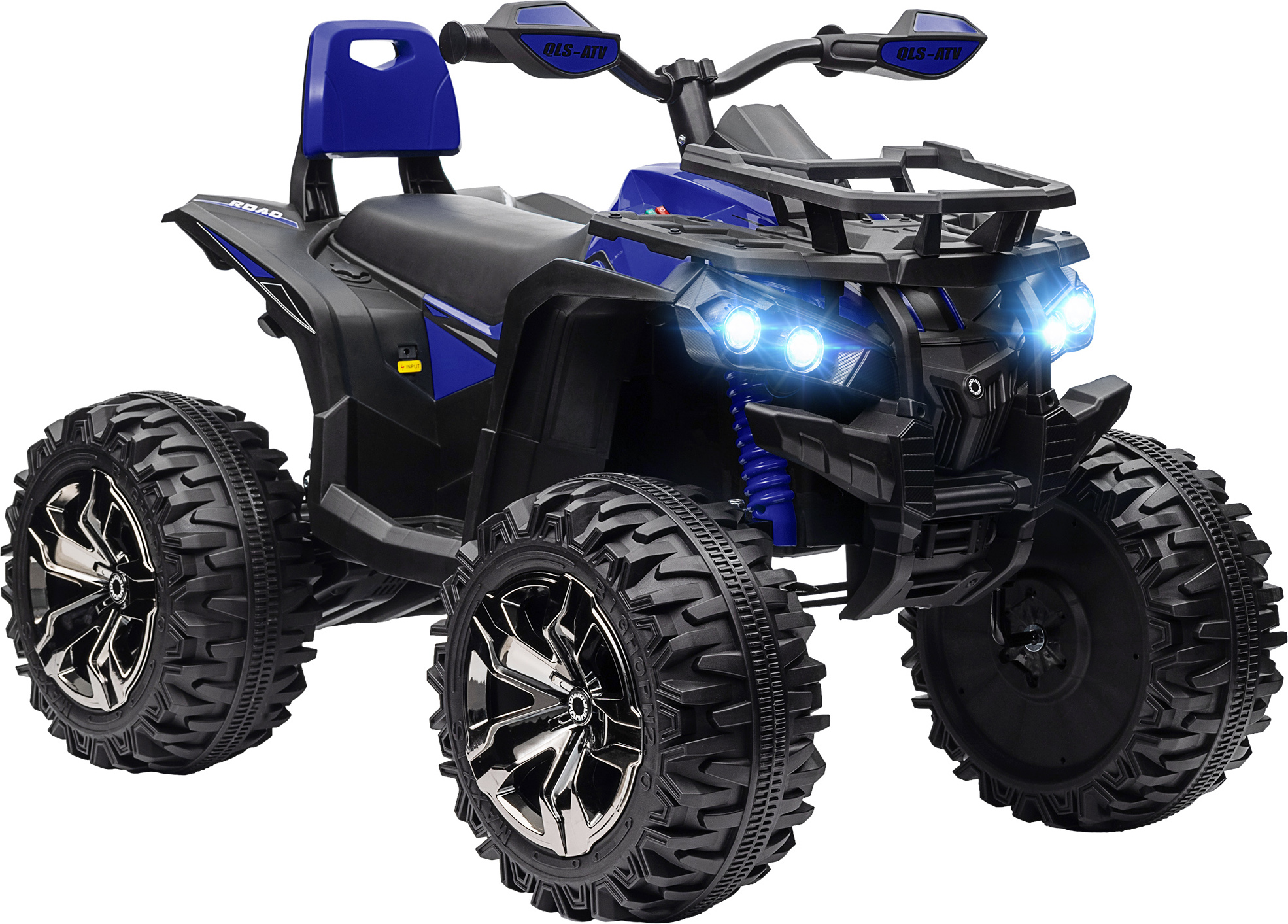 HOMCOM 12V Elektro-Quad für Kinder 3-5 Jahre 3-8km/h, Elektroauto für Kinder mit Musik, MP3, USB, TF-Karte, Scheinwerfer und Pedal, 100x65x73 cm, Blau