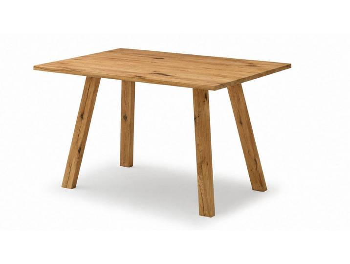 58 aufm Kessel Esstisch Esszimmertisch rechteckig Danny 125x75x85 Massivholz Wildeiche (inkl. Versand, Lieferung bis Verwendungsstelle), Stabiler Stand dank Stollengestell und hochwertigen Materialien