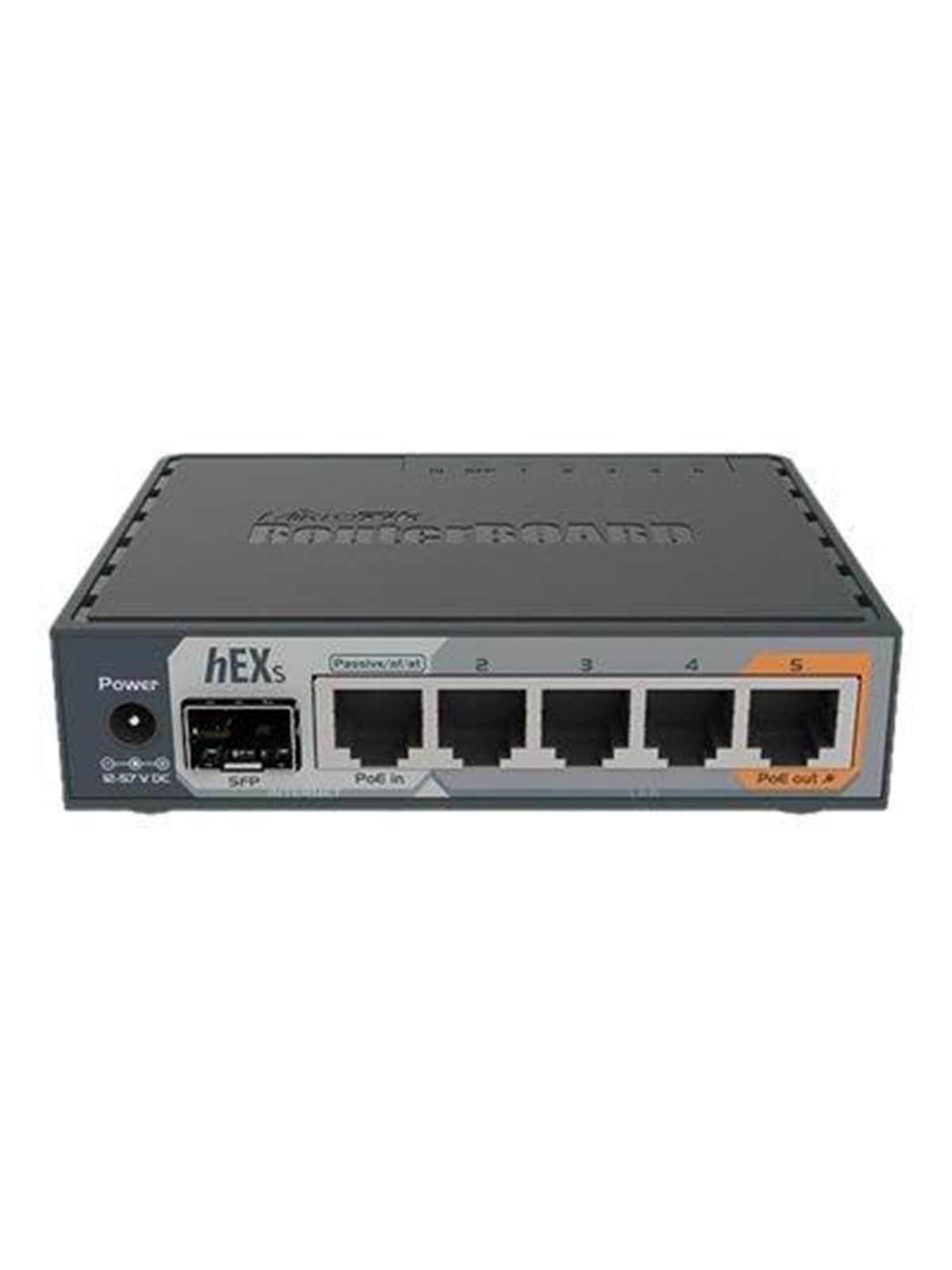 MikroTik hEX S RB760iGS 5x Gigabit Ethernet SFP Dual Core 880MHz CPU 256MB RAM USB microSD RouterOS L4 IPsec hardware encryption support and The Dude server package - Router