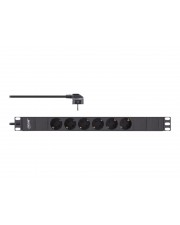 InLine 19" Steckdosenleiste 6-fach Schutzkontakt ohne Schalter 2m schwarz 2 m Rack-Modul (16415I)