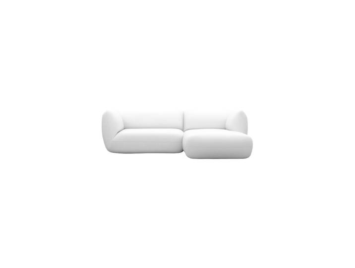 3/4-Sitzer Design Echtleder Ecksofa „Amalfi“ Echtleder White BLOOMINGLOFT Collection