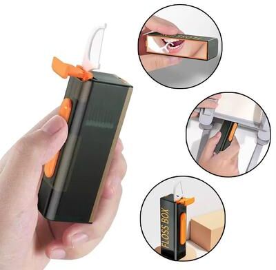 Inspired Finds Automatic Pop Up Dental Floss Box With Built In Mirror And 10 Floss Pairs Automatic Pop Up Dental Floss Box With Built In Mirror And 10 Floss Pairs