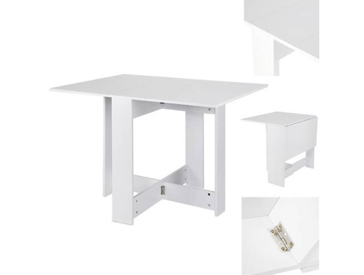 JEOBEST Table à Manger Pliable Moderne Table Pliante Cuisine avec 2 Abattants pour Petits espaces 2-4 Personnes 102 5×76×73cm
