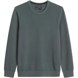 Marc O'Polo Herren Strickpullover - Piqué-Struktur, Rundhals, Regular Fit, Cotton Dunkelgrau / 3XL