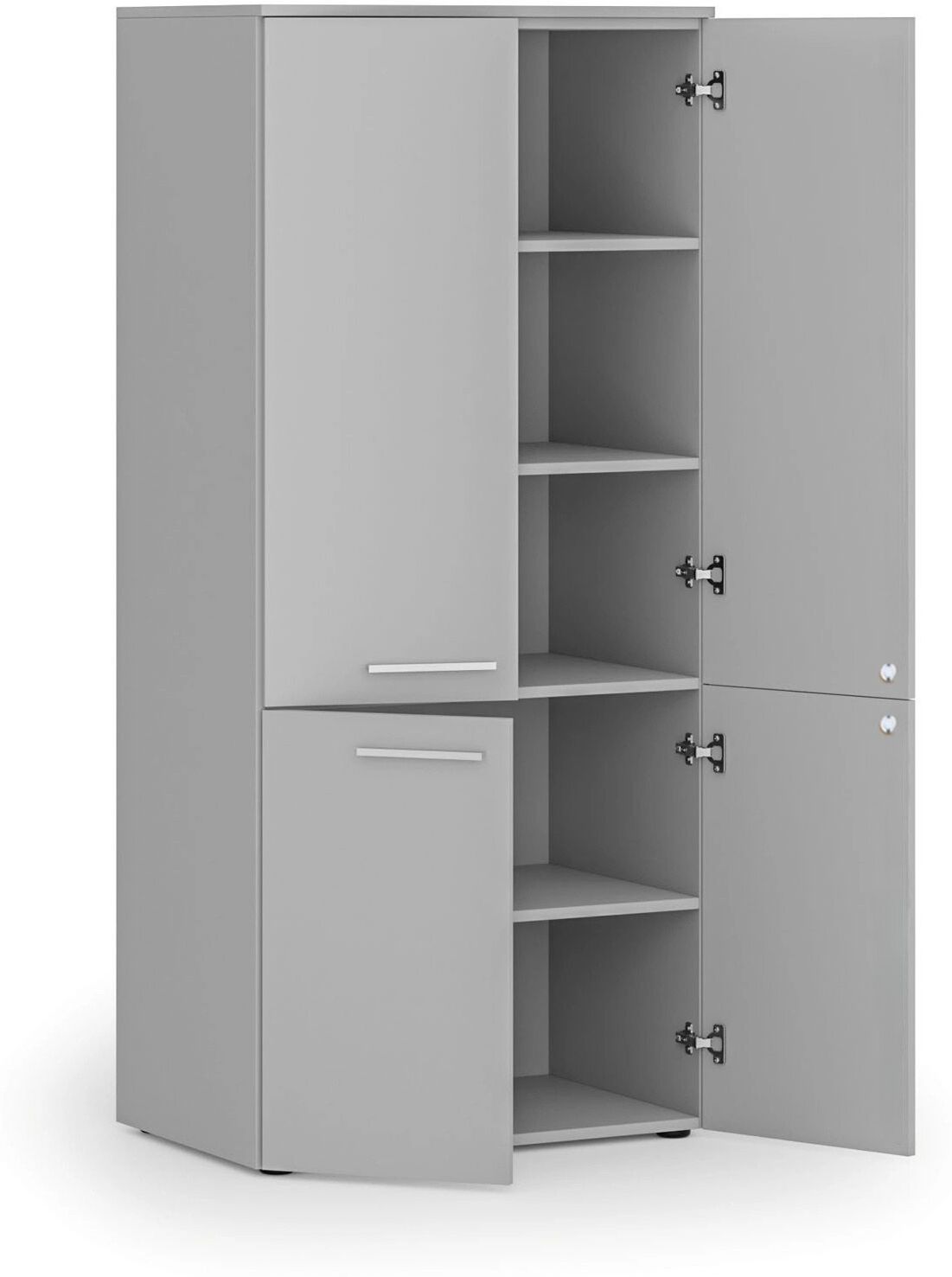 B2B Partner Aktenschrank mit geteilten Türen PRIMO GRAY, 800 x 500 x 1781 mm, grau