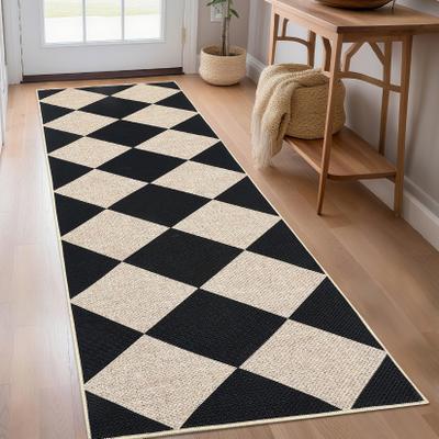 Garvee Checkerboard Diamond Easy Jute Area Rug