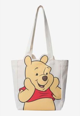 Women's Disney Winnie the Pooh Die-Cut Canvas Tote Bag with Shaped Top by Disney in Beige (Size ONE SIZE)