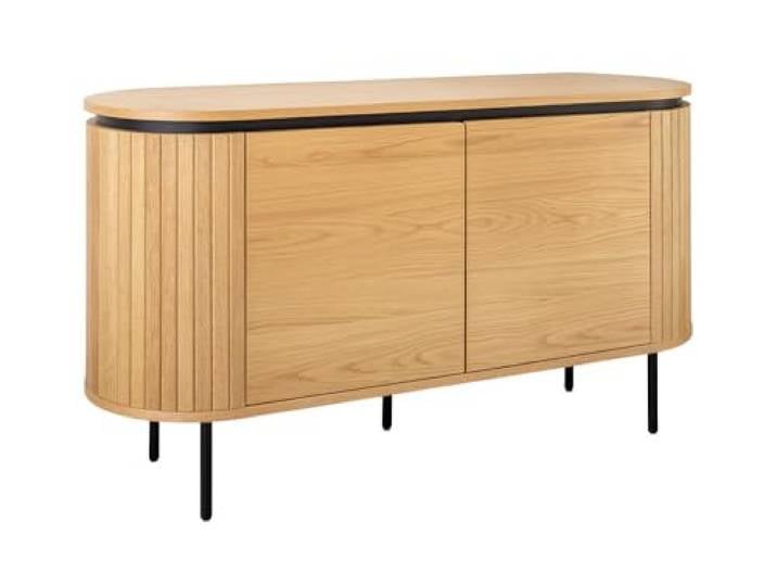 Sideboard ATELIER - 120cm - schwarz natur - Eiche Metall mit Stauraum Stauraummöbel, praktischer Stauraum, höhenverstellbare Füße, hohe Belastbarkeit, stabile Konstruktion