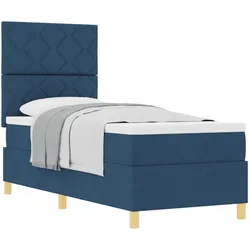 vidaXL, Boxspringbett, Boxspringbett mit Matratze Blau 80x200 cm Stoff (80 x 200 cm)