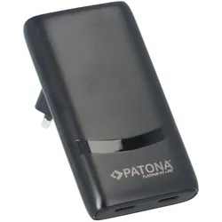 PATONA PD65W GaN Flat Adapter 2x USB-C Schnellladegerät Schwarz
