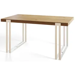 ESSZIMMERTISCH ROSA 160X90X77 cm, Farbe: CRAFT, mit Metallbeinen in Farbe Weiß