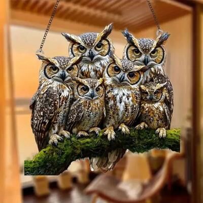 Uplift Picks Colorful Owl Pendant Light Decorative Animal Hanging Lamp For Home Decor 20 Cm c