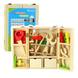 Lean Toys Kleines Heimwerker-Set Holz-Werkzeugkasten 35-tlg. (66583815)