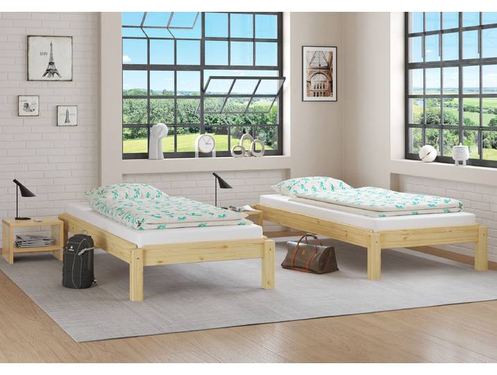 Holzbett Stapelbett Bettrahmen Kiefer Massivholz 80 x 200 cm