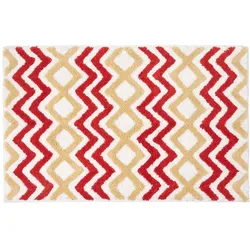BADEMATTE 50/80 cm Chevron-Muster, Baumwolle