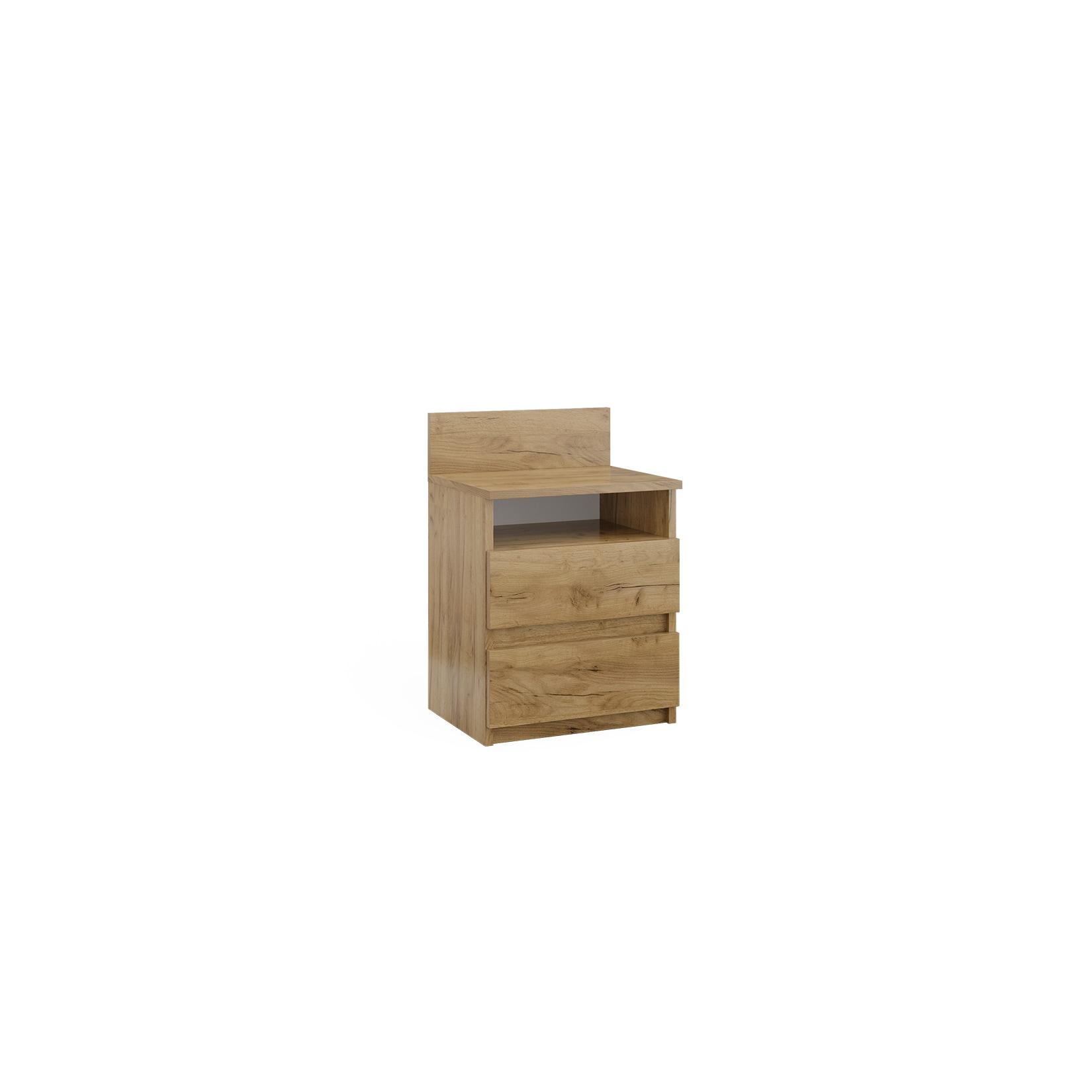 Vicco Nachttisch Monty, 39,6 x 59,1 cm, Goldkraft Eiche, Nachtschrank mit 2 Schubfächer