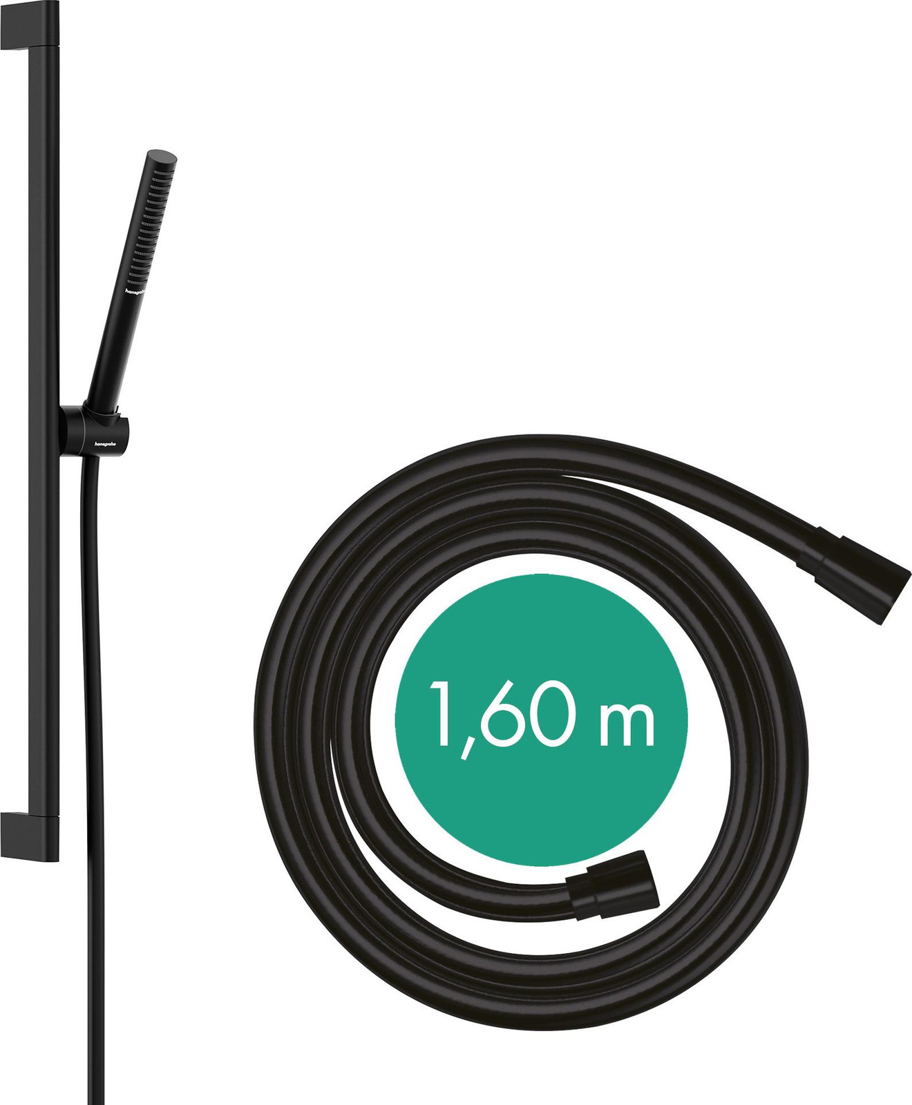 Hansgrohe Doucheset Pulsify S, 1 straal, douchestang 65 cm, matzwart