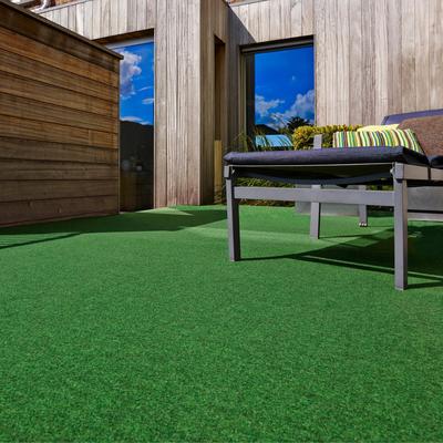 Kunstrasen ANDIAMO "Field, Gesamthöhe ca. 4 mm", grün, B:200cm L:350cm, Nadelfilz, Polyester, Teppiche, für Balkon & Terrasse, mit Drainage-Noppen, Nadelfilz-Optik