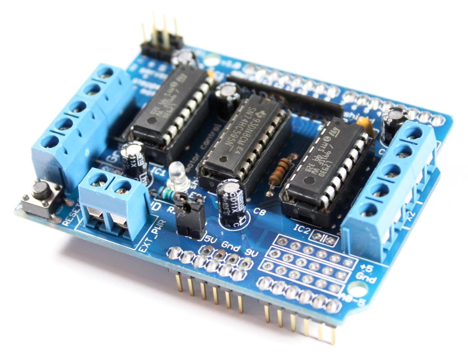 Dripio Motorbesturing voor Arduino UNO/Mega met 2 L293D-drivers voor stappenmotoren