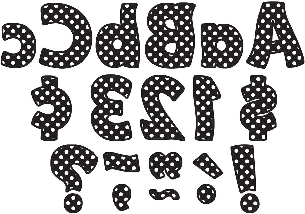 Letters Combo Pack Alfabet Letters met Zwarte Stippen - 10 cm Hoog