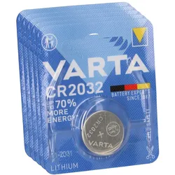 5x VARTA Lithium-Knopfzelle 3V CR 2032 DL 2032 ECR 2032 L14 EA - 2032C Lithium 5004LC