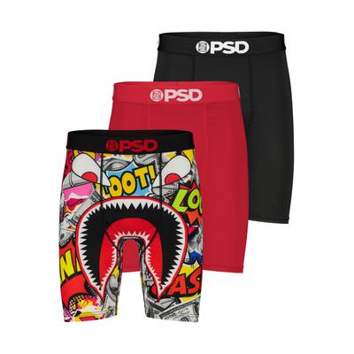 Boxershorts PSD "3 PACK - WF LOOT Herren", Herren, Gr. L, multi, 90% POLYESTER, 10% ELASTHAN, Unterhosen